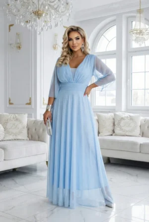 elegantne läikiv maksikleit plus size